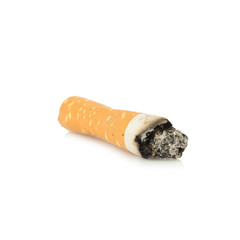 cigarette butt single isolated on white background