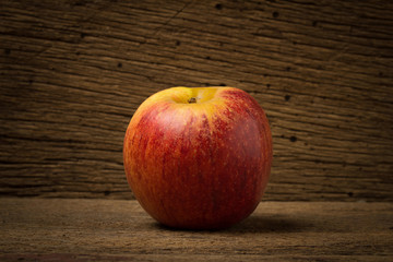 apple red on old wood