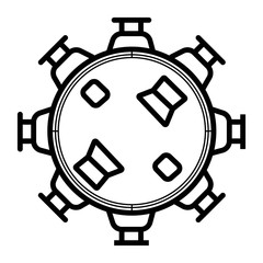 Round table icon, vector illustration.