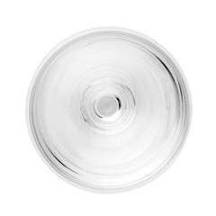 Empty wine glass. single. view top isolated on white background