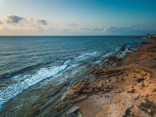 Fototapeta na wymiar Aerial shot of Mil Palmeras seashore, Spain