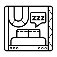 Bed icon vector