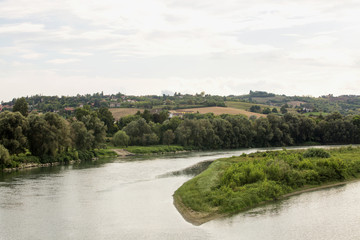 Fototapeta na wymiar River with hills in the background