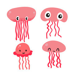 jellyfish character vector design