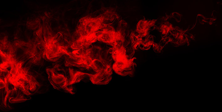 red smoke shapes isolated on dark background