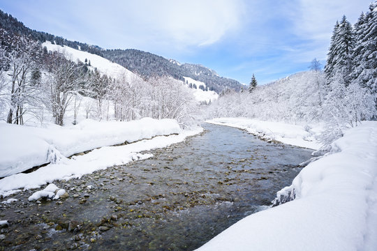 The river Bolgenach near Balderschwang in Bavaria