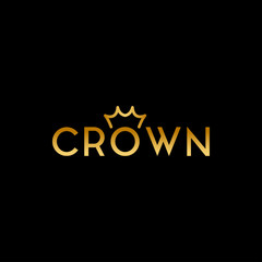 Fototapeta na wymiar Simple and elegant crown logo design template