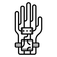 Wired gloves icon vector