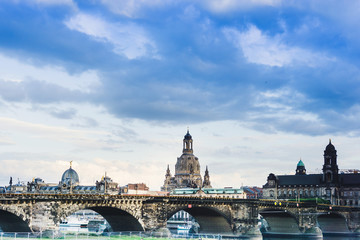 Fototapeta premium DRESDEN, GERMANY - July 23, 2017: street view of downtown Dresden, Germany