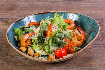 Caesar salad with shrimps