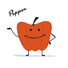 Funny smiling paprika, character for your design