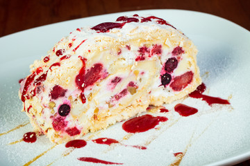 Sweet strawberry cake