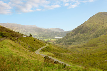 Fototapeta na wymiar View of LLanberis pass in Snowdonia National Park in North Wales UK