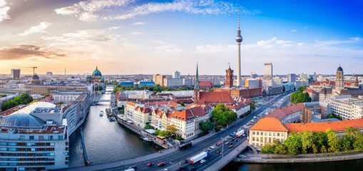 Gordijnen panoramisch uitzicht op het centrum van Berlijn © frank peters