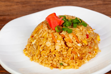 Stir fry rice with vegetables