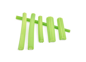 fresh celery on white background