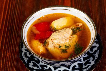 Chicken soup with vegetables