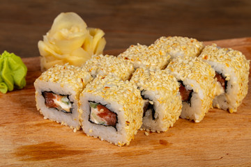 Japanese roll with salmon
