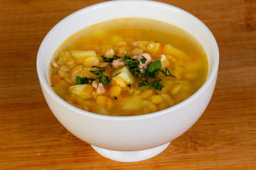 Pea soup with meat