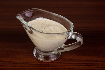 Tartar sauce in the bowl