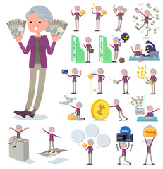 flat type Purple clothes grandmother_money