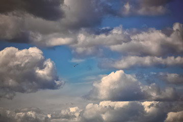Fototapeta na wymiar A blue cloudy sky.