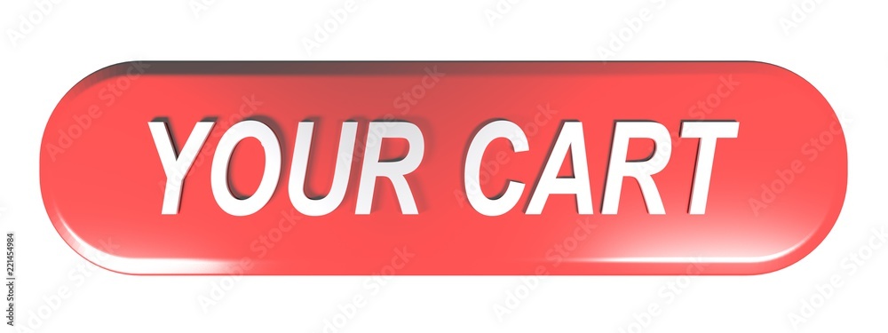 Poster your cart red push button - 3d rendering