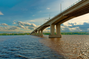 Bridge over the Volga River in Kostroma. Russia.