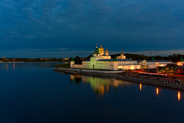 Fototapeta na wymiar Ipatievsky monastery in the summer twilight night. Kostroma, Russia.