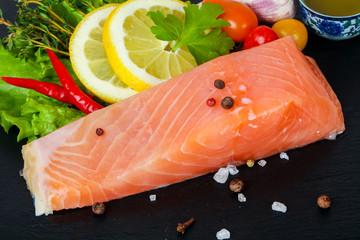 Salted salmon fillet