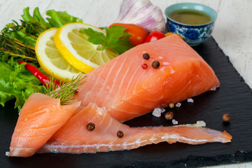 Salted salmon fillet