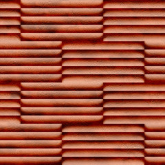 Abstract decorative paneling - seamless background - red brick coloring