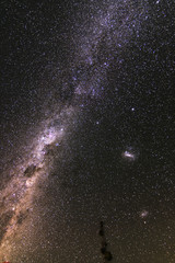 A view of the Milky Way from the southern hemisphere with the Magellan Clouds galaxy companions and millions of stars around the night sky just amazing. Chile Nightskies