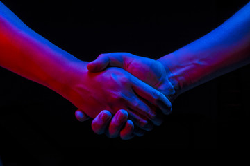 hand on black background