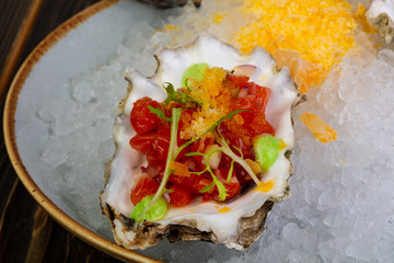 Salmon tartar with avocado