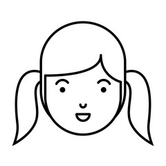 beautiful and young woman head