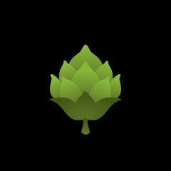 Hop vector icon isolated on neutral background.