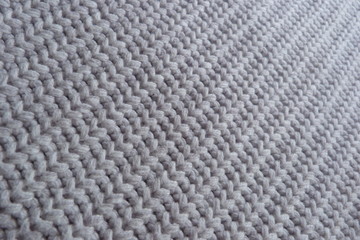 gray knitted fabric close-up woolen cloth