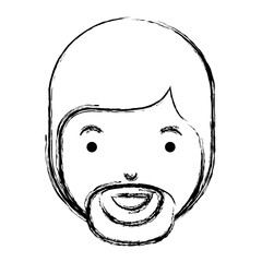 young man head with beard avatar character