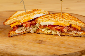 Club sandwich with egg