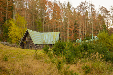 Old rusty and abandoned ski lift in Polana mountains © Michal