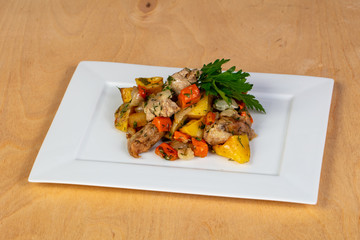 Roasted potato with pork