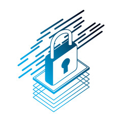 padlock isometric security protection icon