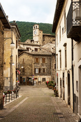 Square in the historic center of Scanno (Italy)