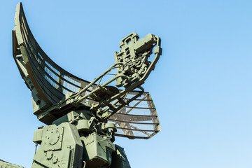 radar installation of anti-Aircraft missile system against the blue sky
