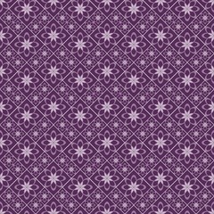 Seamless purple pattern with floral design. Regular texture with flowers. Beautiful flowers on purple background.