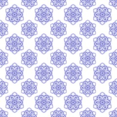 Seamless pattern with floral design. Regular texture with flowers. Beautiful blue flowers on white background.