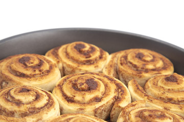 Batch of Fresh Unfrosted Cinnamon Rolls