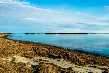 Fototapeta na wymiar Bellsdownes Islands from Shallow Bay, Gros Morne, National Park, Newfoundland, Canada