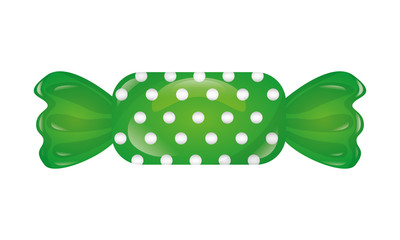 sweet wrapped candy on white background